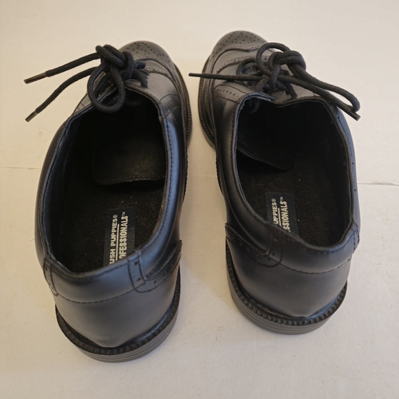 Hush Puppies Professionals Men's Wing Tip Oxford Black Lace up Shoes Size 10.5 - Picture 9 of 16